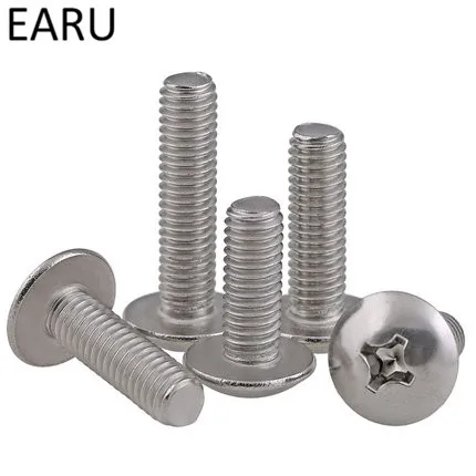 

Standard 304 Stainless Steel Round Pan Flat Mushroom Truss Phillips Cross Head Screws Bolt For Machine M4*5/6/7/8/9/10/12-60mm