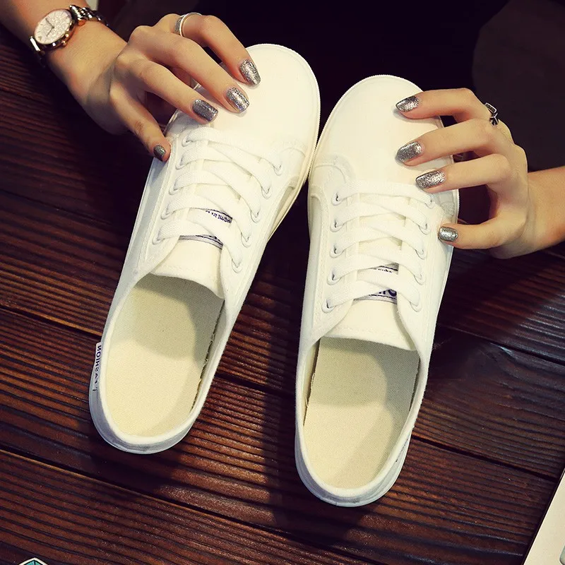 Women Sneakers Spring Summer Canvas Women Casual Shoes Fashion Breathable Flats  White Women Shoes