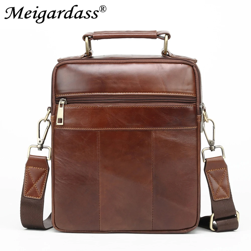 Genuine Leather Business Men\'s Messenger Bags for Men Shoulder Crossbody Bag Male Handbags Tote Purse Travel Bags