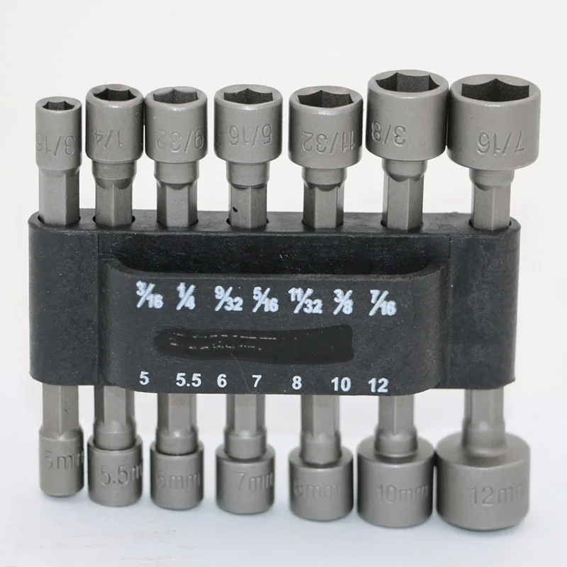 14 Pieces 4.76mm-12mm  Nut Driver Set Socket Adapter Adaptor Hex Drill Bit Screwdrivers Nutdrivers Socket Driver Bits