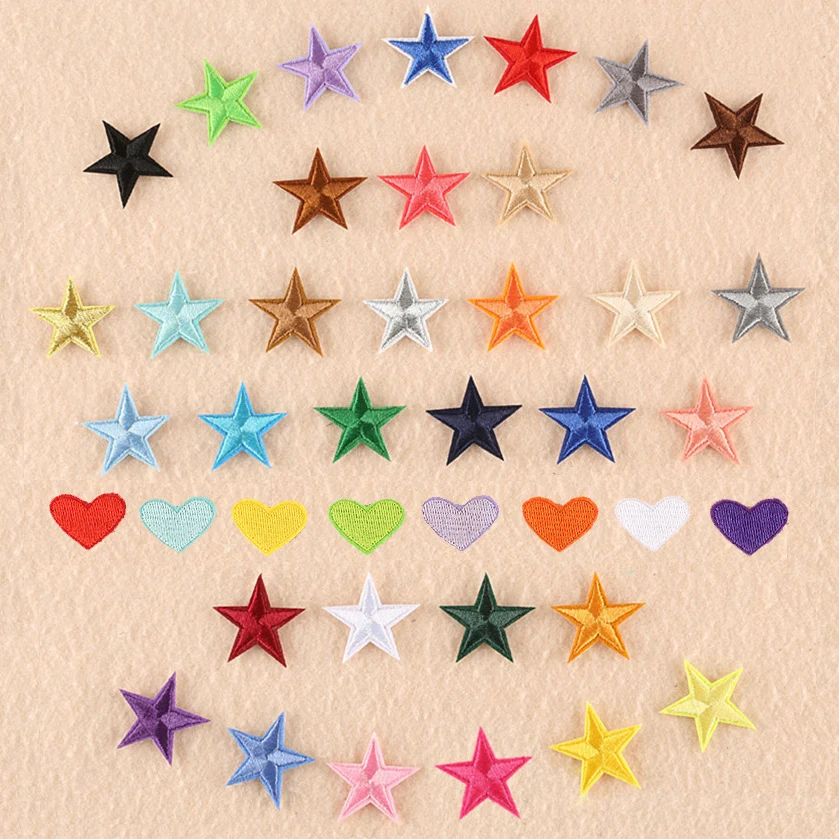 Multicolor Little Star Heart Patch for Clothing Iron on Embroidered Sew Applique Fabric Badge Garment DIY Apparel Accessories