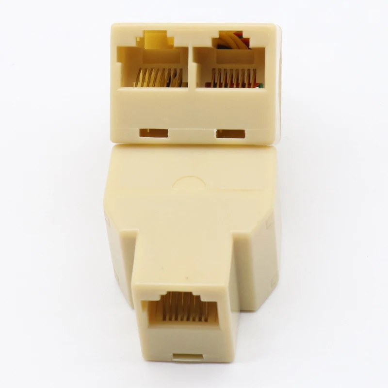 RJ-45 SOCKET RJ45 Splitter Connector CAT5 CAT6 LAN Ethernet Splitter Adapter 8P8C Network modular plug PC laptop cable contact