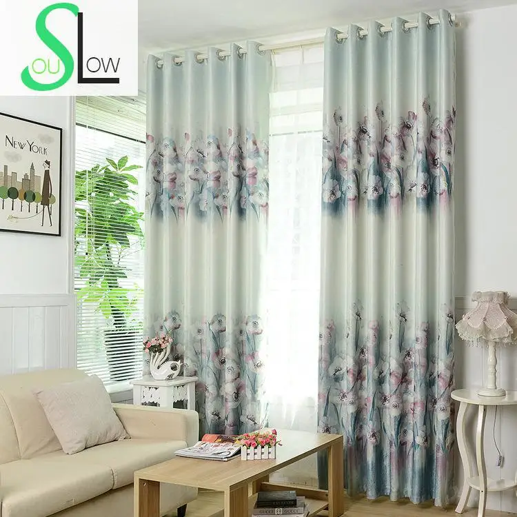 Floral Printed Curtains European Style Blackout Chinese Window Curtain for Bedroom Cortinas Tende Per Soggiorno Rideaux CL-101