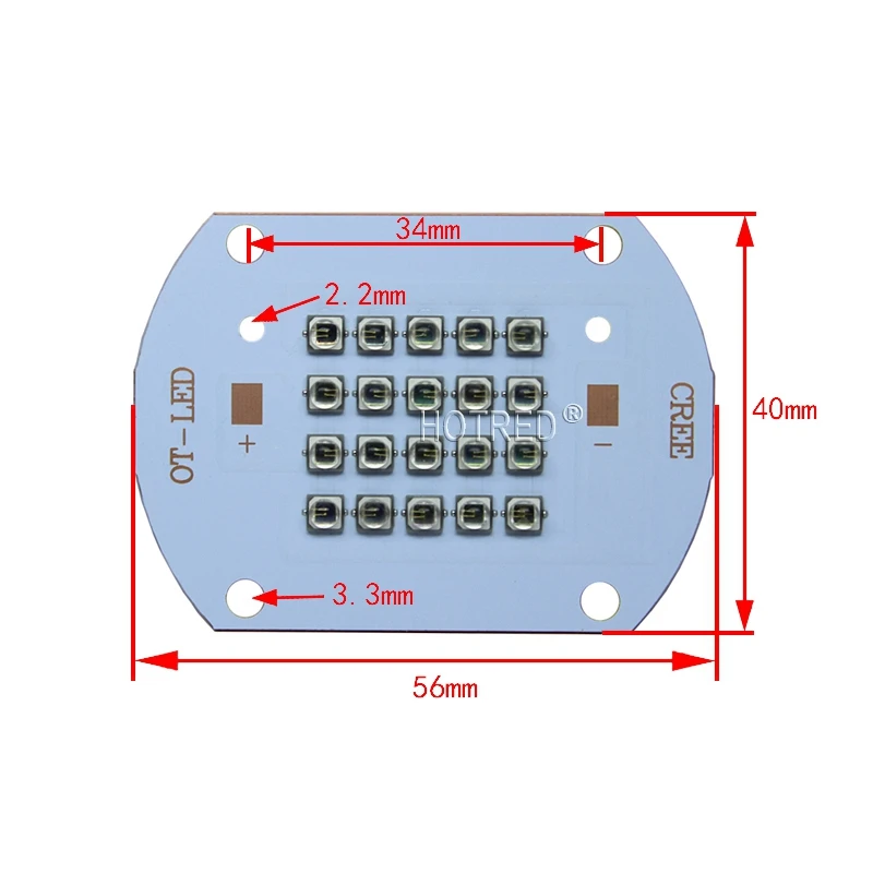 Imagem -03 - Lâmpada de Luz de Alta Potência ir Led Emitter 3535 Chip Infravermelho 10w 20w 30w 50w 850 nm 940 nm 850nm 940nm