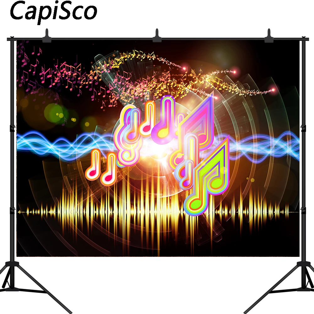 Capisco Music Symbol Backdrop Music Symbol Music Theme Photography Background and Musical Theme Party Backdrop Props