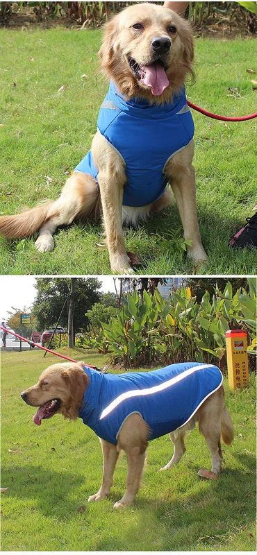 Winterwarmer Mantel für große Hunde, Fleece-Futter, wasserdichte Haustierjacke für große und mittelgroße Hunde, reflektierende Weste, Bulldogge, Labrador-Kostüme – Detail 16