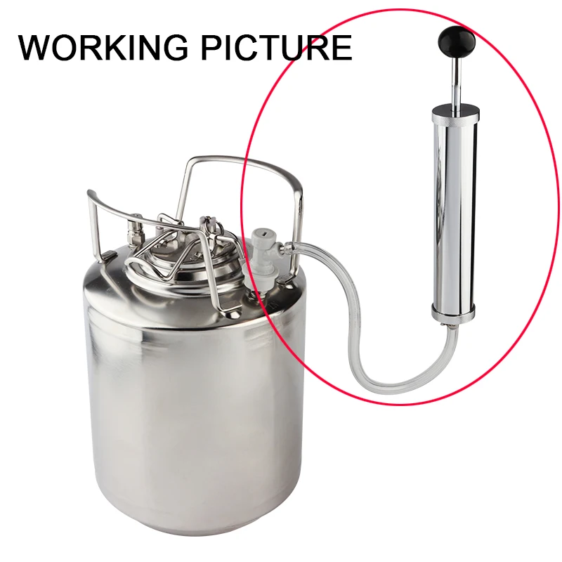Beer Keg Air Pump,Co2 Pump With Gas Ball Lock,8 Inch Party Pump Beer Keg Tap Kit Homebrew Kegging Brewing Equipment