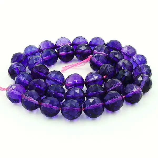 10mm Purple Quartz Faceted Round Bead For Making Bracelet Or Necklace DIY Jewelry 165.5 Inches Strand