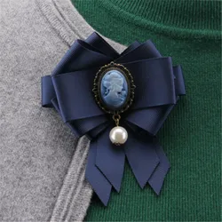 Vintage Queen Head Portrait Brooch Jewelry Ribbon Cloth Brooches For Women Girls Coat Suit Shirt Collar Pins Accessories Gifts