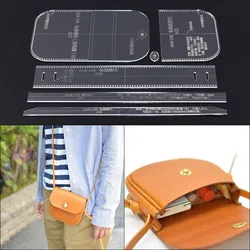 1 Set DIY Leathercraft Acrylic Leather Shoulder Bag Handbag Pattern Stencil Template