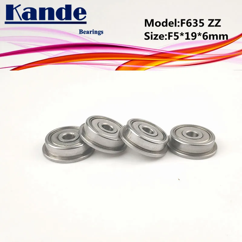 

F635ZZ 10pcs ABEC-1 F635 ZZ With Flange Miniature Deep Groove F635 Ball Bearing F5x19x6mm