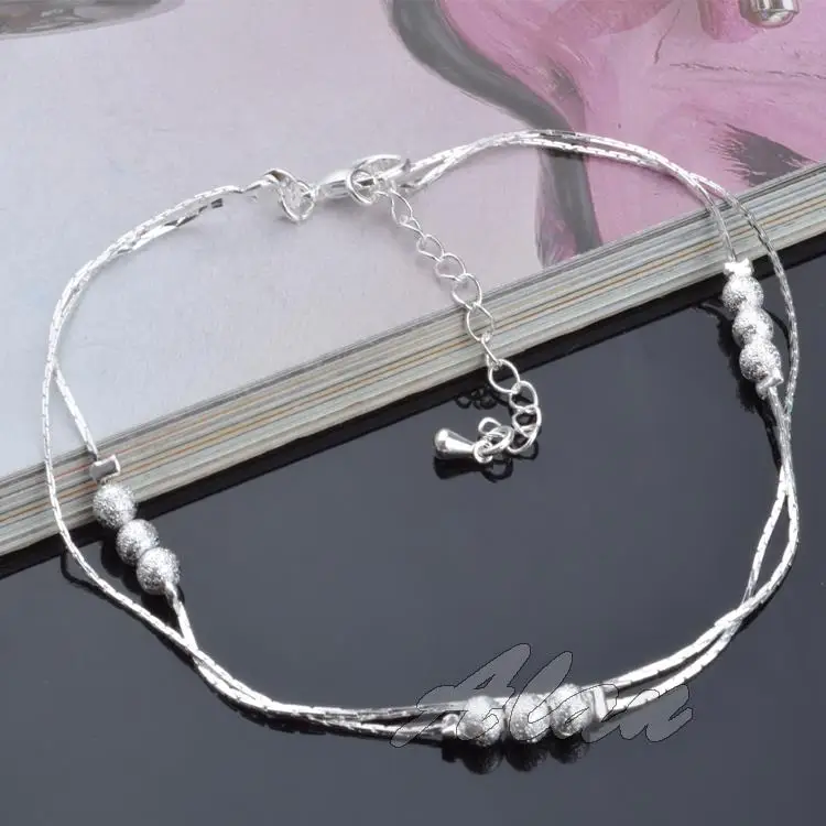 Fashion Jewelry Plated Silver Anklets High Quality Ankle Bracelet Factory Price Fine Jewelry 10 inch Anklet  MDA022 image 2