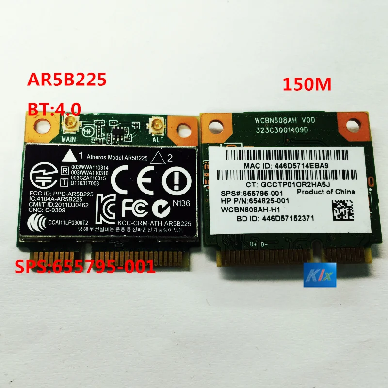 JINYUSHI for AR5B225 wireless card 655795-001+4.0 bluetooth for HP CQ43 CQ58 DV4 DV6 DV7 G4 G6 G7