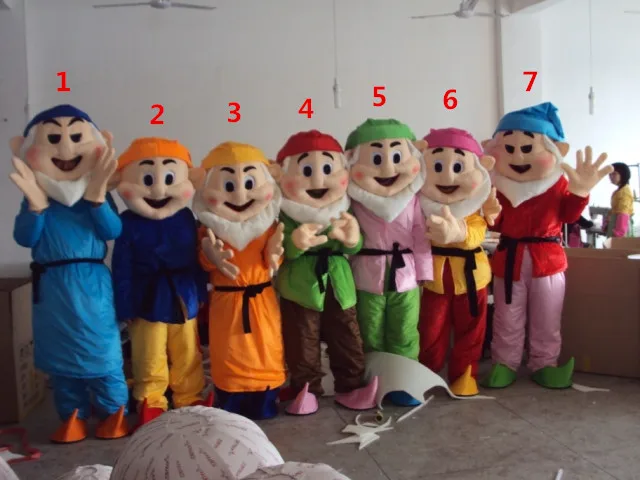 Seven Dwarfs Mascots Costumes Fancy Dress Adult Size