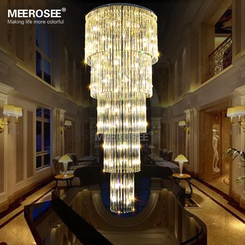 Modern Glass Chandelier Light Fixture staircase Lustre, stairs, foyer Crystal Stair Lamp for hotel and project