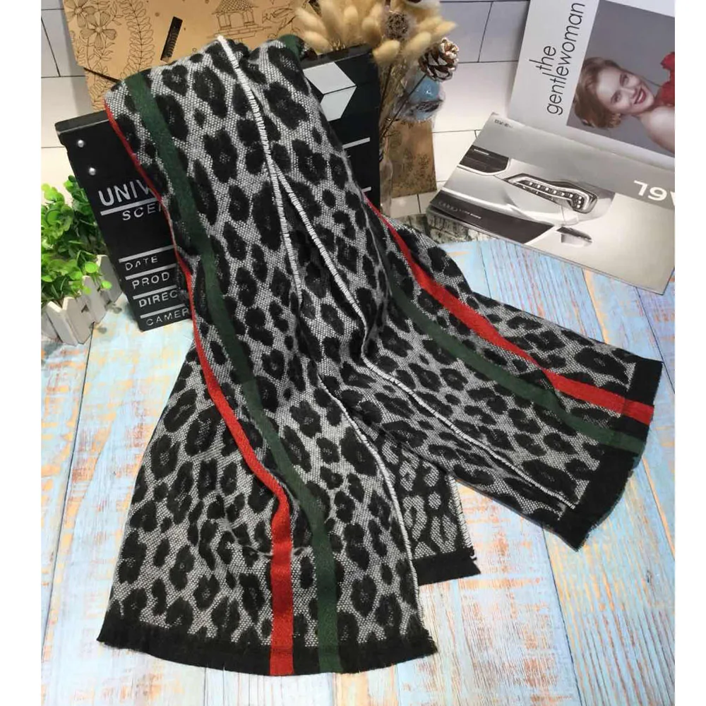 

YOUHAN 2021 New Winter Scarf Women Warm Leopard Grain Female Cashmere Scarves Long Shawl Wrap Blanket Drop Shipping Hijab Scarf