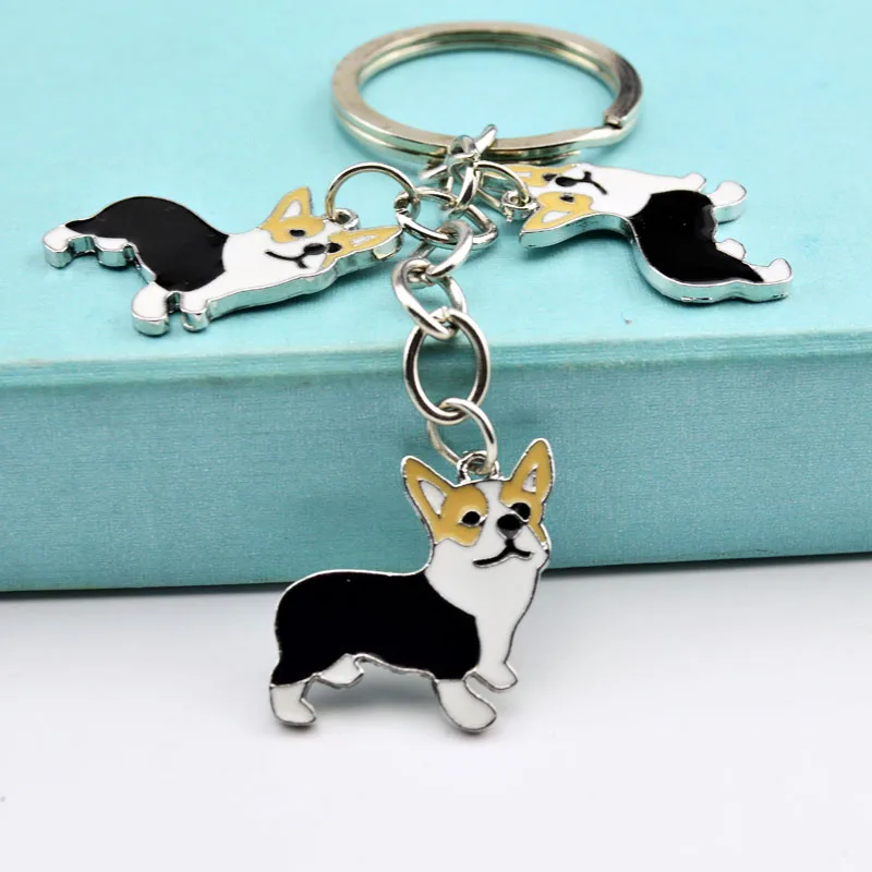 Porte-clés chien Welsh Corgi pour femme et homme, pendentif pour sac à main, porte-clés de voiture, bijoux à breloques, cadeaux I LOVE DOG, mignon, nouveau