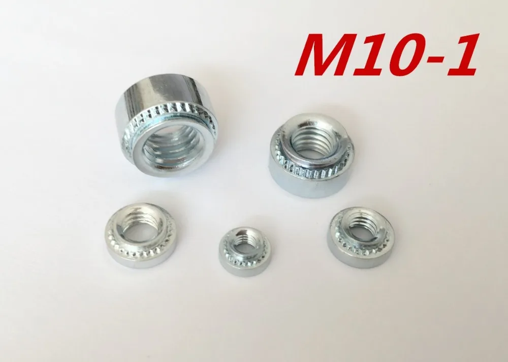 

50pcs/lot High Quality M10-1 M10 press nut clinching Nut steel zinc plated Rivet Nuts inserting self clinching Nuts