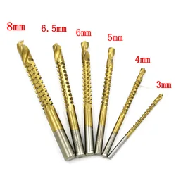 6Pcs hss steel titanium cone drill micro hand drill bit set wood dremel mini twist drill bits for metal Woodworking Saw Grooving