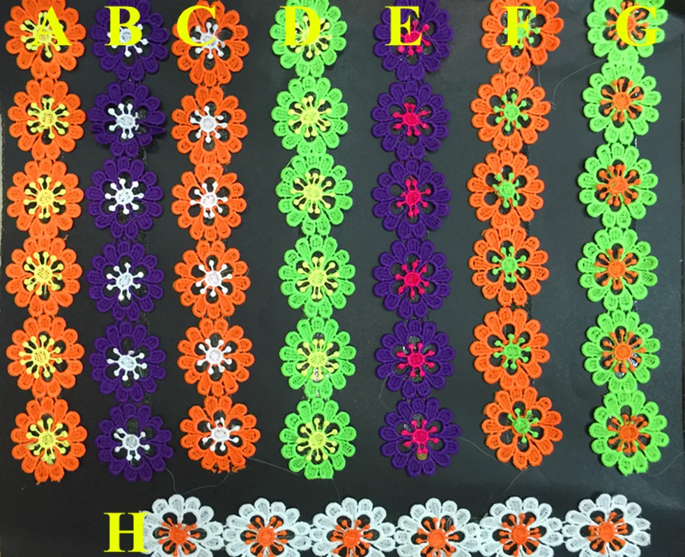 

4.5cm high quality polyester dyed yarn embroidery guipurelace trim,XY1017C