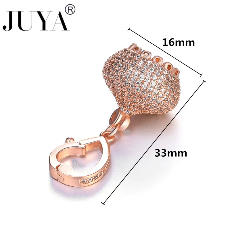 33*16mm Floating Crown Charms Copper Elegant Zircon Tassel Caps Jewelry DIY Making Flower charm Jewelry Accessories Earring