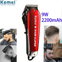 Kemei 9w barbeiro poderosa máquina de cortar cabelo profissional aparador de cabelo para homens cortador de cabelo elétrico máquina de corte de cabelo salão de beleza cortador