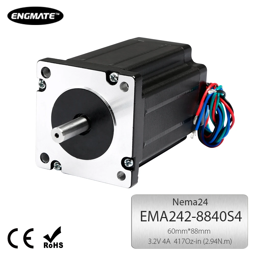 

ENGMATE DIY часть Nema 24 шаговый двигатель с удерживающим крутящим моментом 417Oz-In EMA242-8840S4