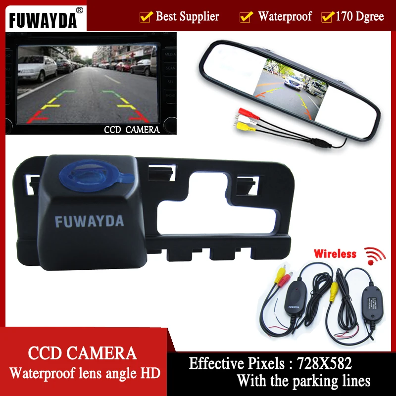 FUWAYDA Wrieless Night Vision Auto video RearView Camera Car Reverse HD with Mirror Monitor FOR Honda CCD 2006 2007 2008 2009