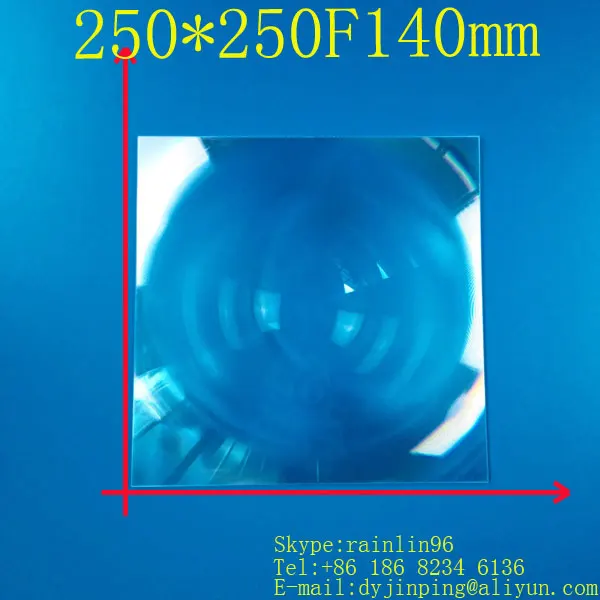 

Fresnel Lens ,Focal length 140mm,size 250*250mm ,High pervious to light,square lens 250*250 F140 mm