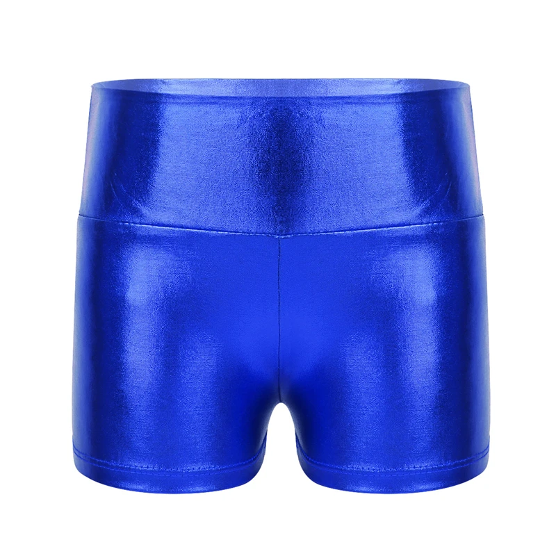 Le nuove Ragazze di Balletto di Ballo di Shorts Metallico Lucido A Vita Alta Teenager Bambini di Ballo del Tutu Shorts Gonne e Pantaloni Body Ginnastica Ballerina Shorts