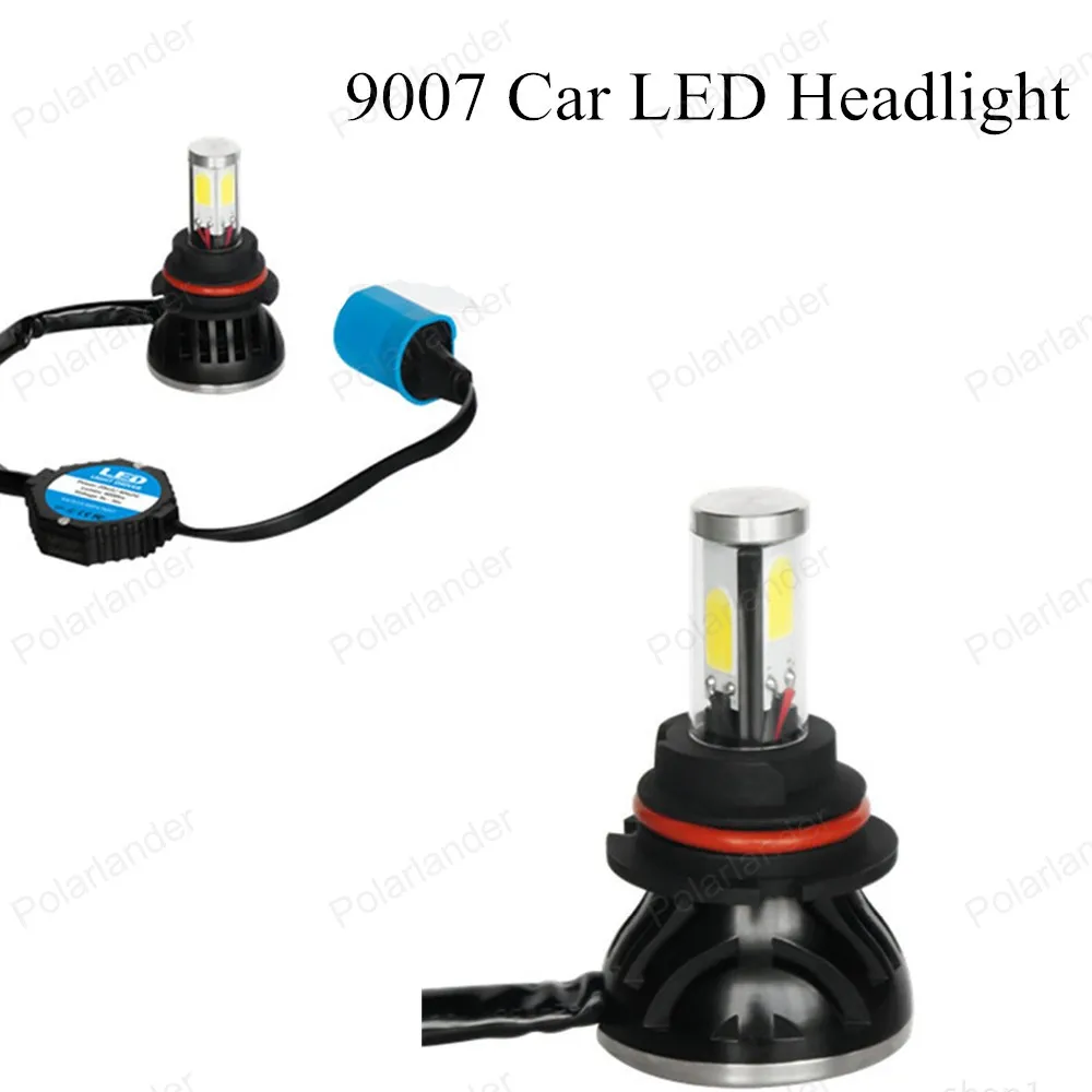 

6000K Car COB Headlamps 9007 30W 3200LM LED Headlight 9007 Car Replacement Headlamps LED Lamp White for buick free shipping