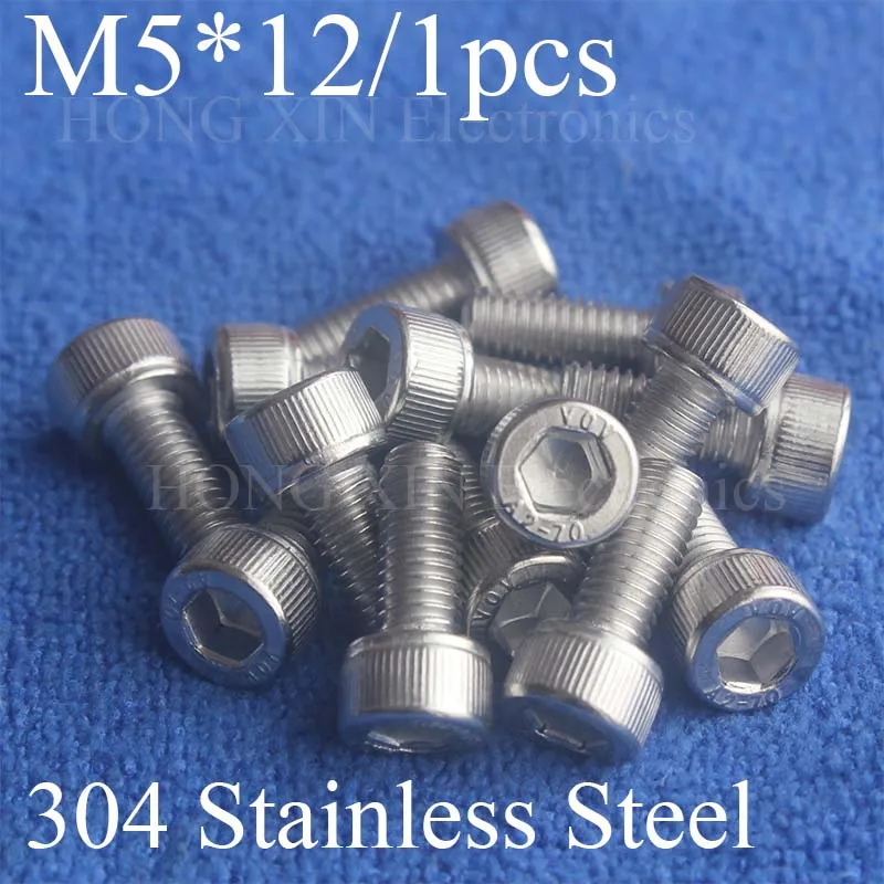 1Pcs M5*12 304 Hexagon Socket Head Cap Screws Hex Socket Screw Furniture Metric Bike Bolt screw set stainless steel screws Bolt