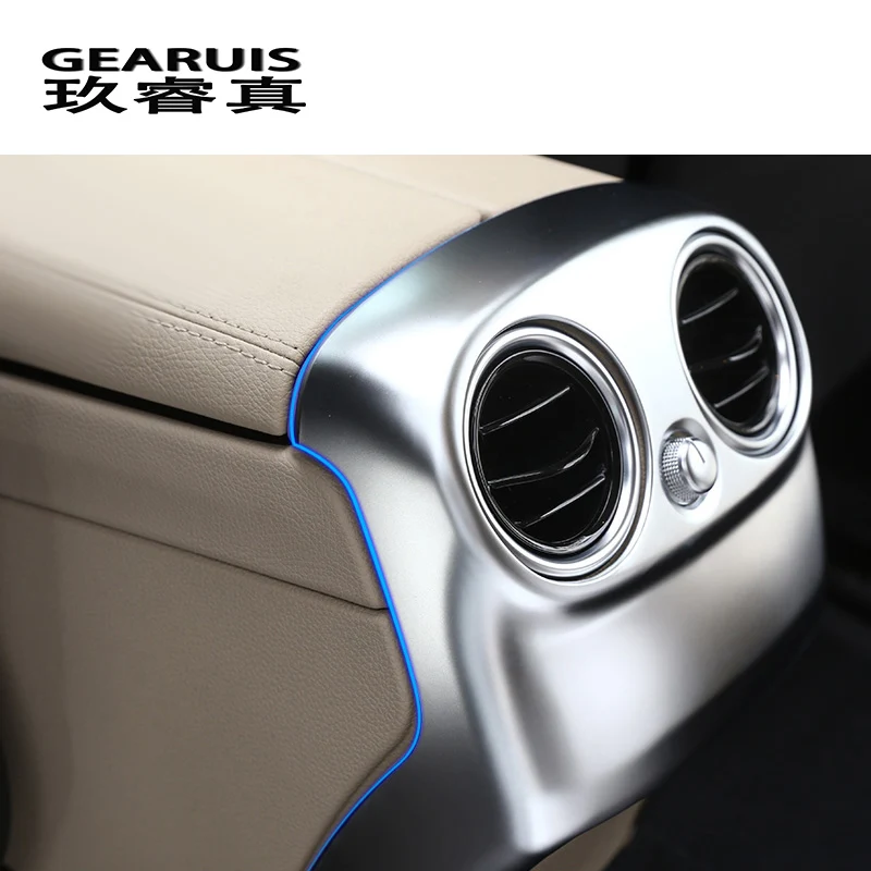 Car Styling For Mercedes Benz C Class W205 C180 C200 Center Armrest Rear Storage Panel Air Outlet Decorative Frame Cover    Trim