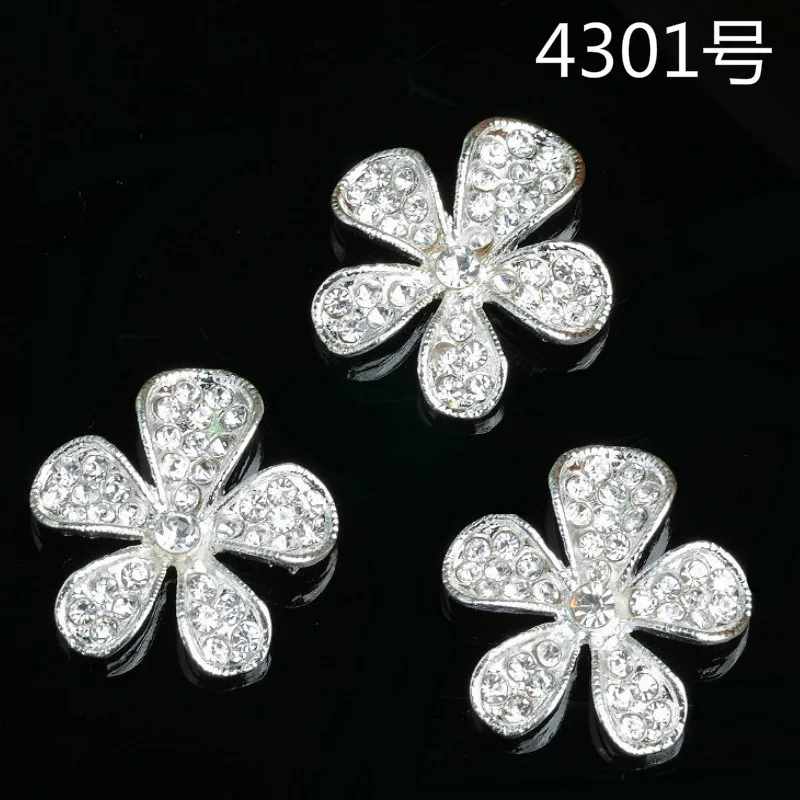 50pcs 24*25mm Fashion Style Metal Alloy Silver Color Crystal Flower Pendant Charm Pendants For DIY Handmade Jewelry Making