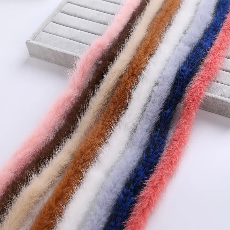 2yard Mink Fur Pompoms Tail Mink Fur Accessories for  Keychain  Tassel DIY Jewelry Finding