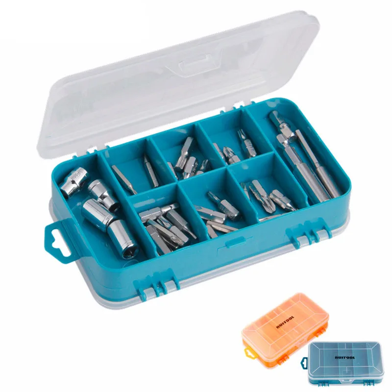 Tool Box 155*45*90mm ToolBox Transparent Double-Side Plastic Storage Tool Multifunction Tool Case