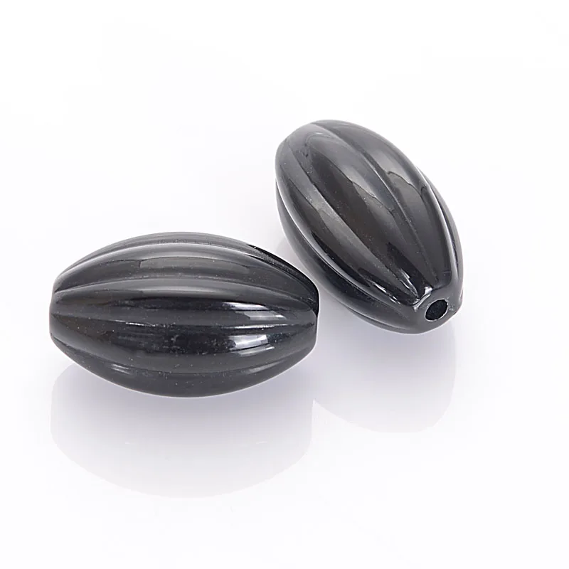 Miasol 20 Pcs 16x24mm Fluted Corrugated Acrylic Stripe Oval Shape Plastic Antique Style Design Beads For Diy Jewelry Making