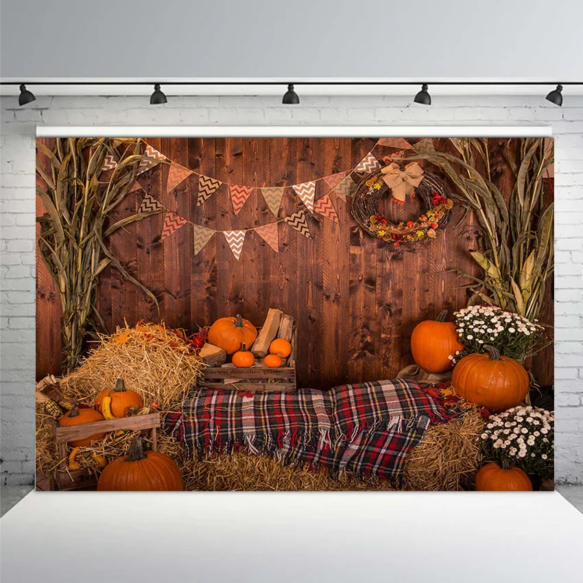 

MEHOFOTO Seamless Photo Backdrops Halloween Pumpkin Pure Color Portrait Countryside Background Computer Printing Fantasy Props