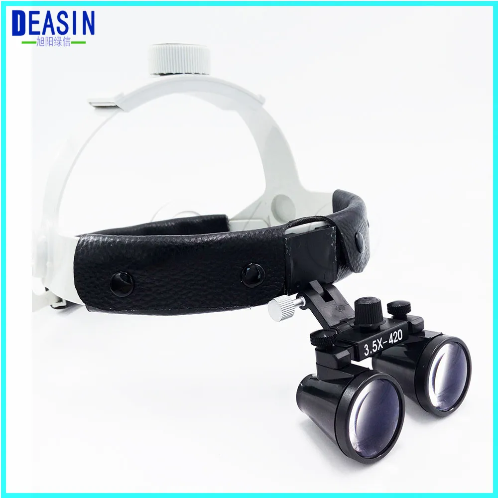 

Good quality Dental Surgical Binocular 3.5 X 420mm Medical Magnifier All in Ones operation lamp surgical LED Headlight black