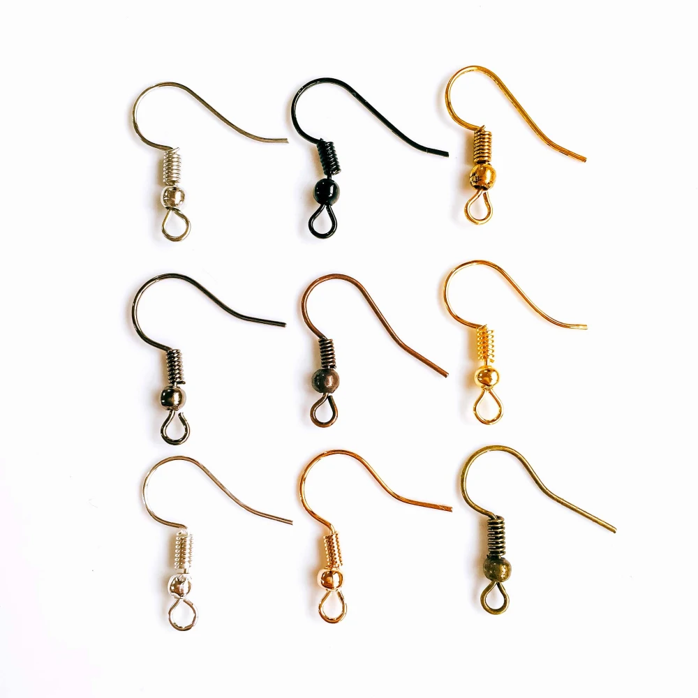 100pcs Multicolor Plated Earring Hooks Back Silver Color Gold Ear Base Supplies for Jewelry Finding EB-04