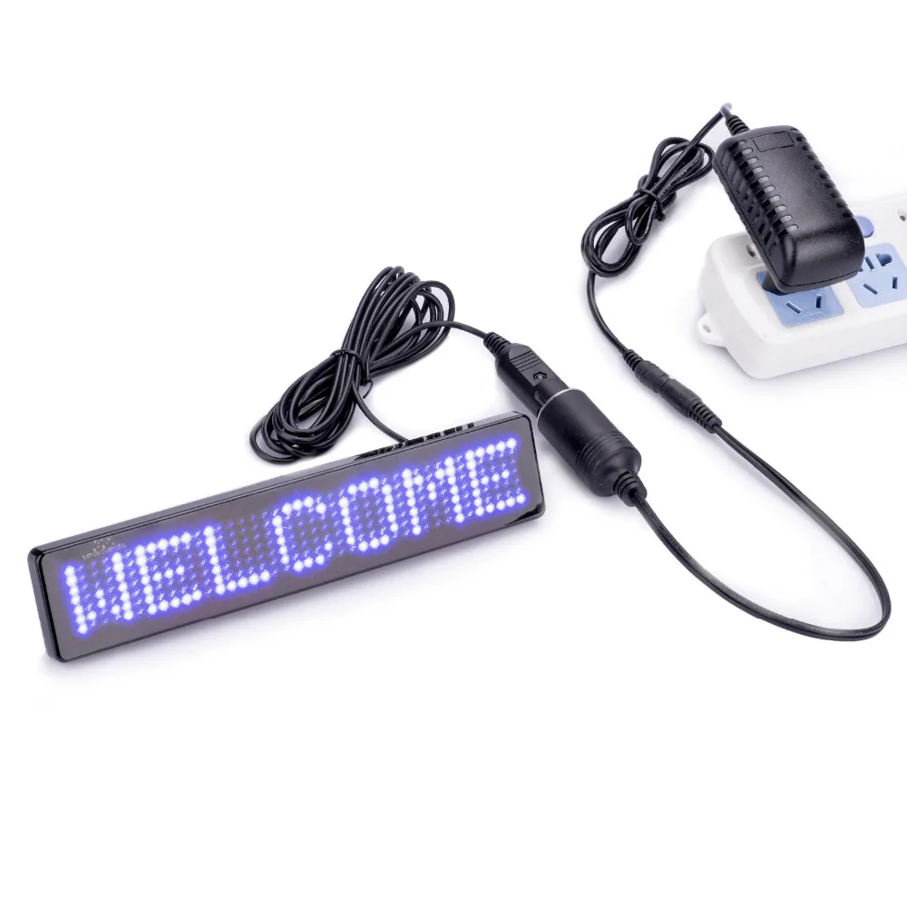 AC 100 - 240V voltage store output: DC12V Remote Control LED SIGN DIY  Advertising LED Car display Board Blue English display