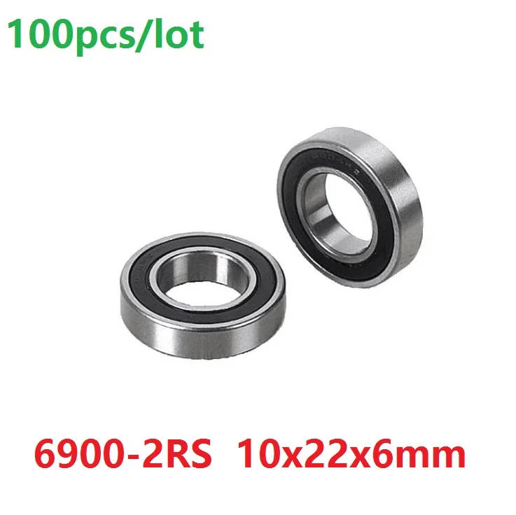 100pcs/lot 6900RS 6900-2RS 6900 ball bearing 10*22*6 Deep Groove Ball Bearing 10x22x6 mm RS 2RS