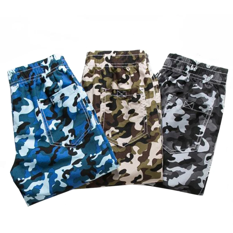 7-16Yrs Kids Camouflage Shorts Boys Military Style Casual Shorts Boys Summer Beach Shorts New Fashion Streetwear Elastic Waist