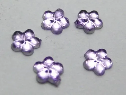 1000 Purple Acrylic FlatBack Mini Flower Gems Rhinestones 6mm