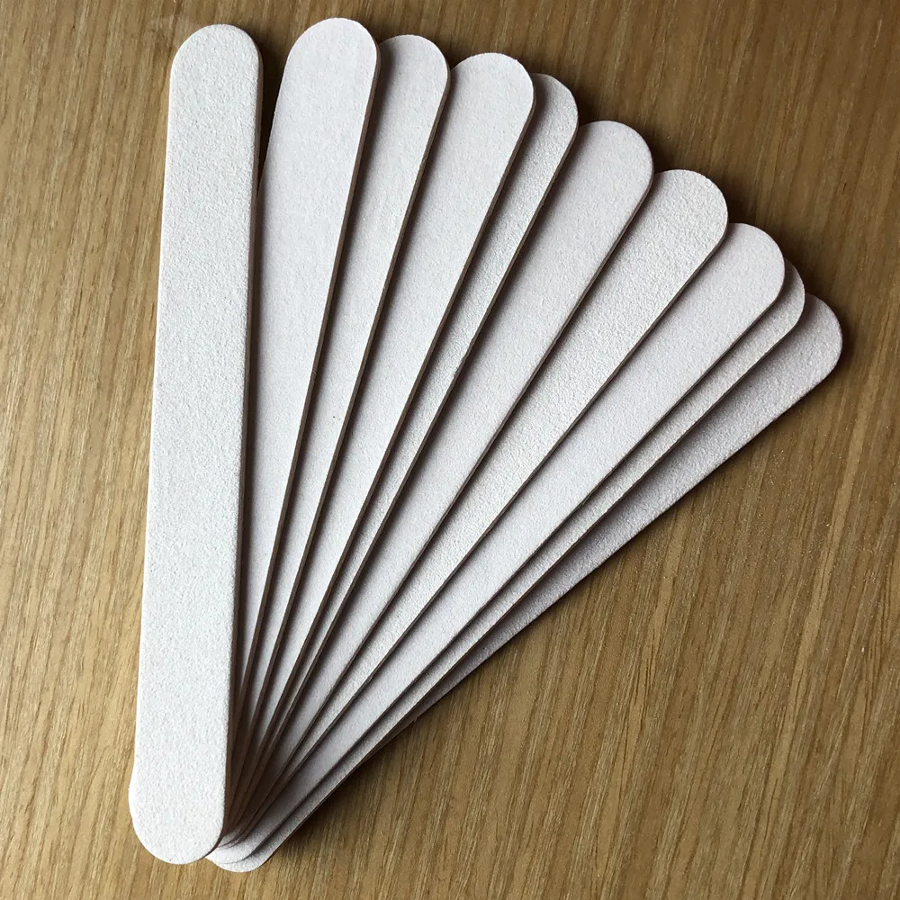 White Wooden Nail File, Manicure Tool, Emery Board, 100, 180, 500 Pcs, Frete Grátis