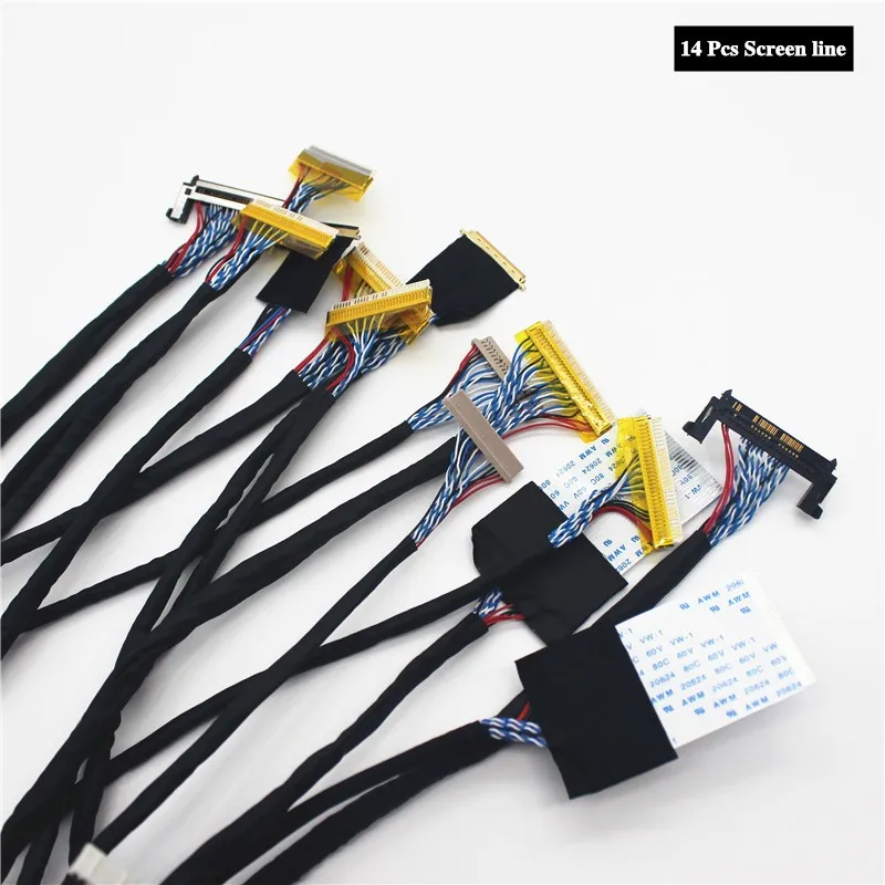 14Pcs LCD LED LVDS Cable lline for 12''-65'' Panel V29 V59 20pin 30pin 40pin 51Pin  M.NT68676 Screen