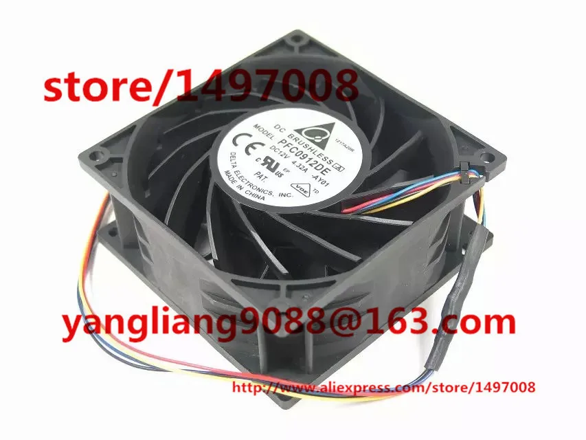 

Delta Electronics PFC0912DE AY01 DC 12V 4.32A 90x90x38mm 4-Wire Server Cooling Fan