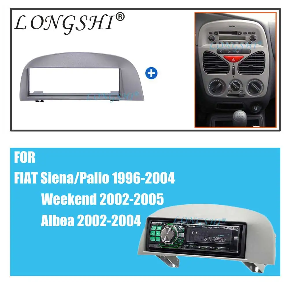 Single Din Car Radio Fascia for FIAT Siena/Palio 1996-2004/Albea/ Weekend Stereo Fascia Dash Trim Installation Frame Kit , 1din