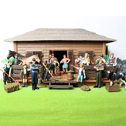 17PCS Assorted Simulation Farmer people Model Action Figures PVC Doll  Farm Staff Figures Playsets Educational Toys for kids