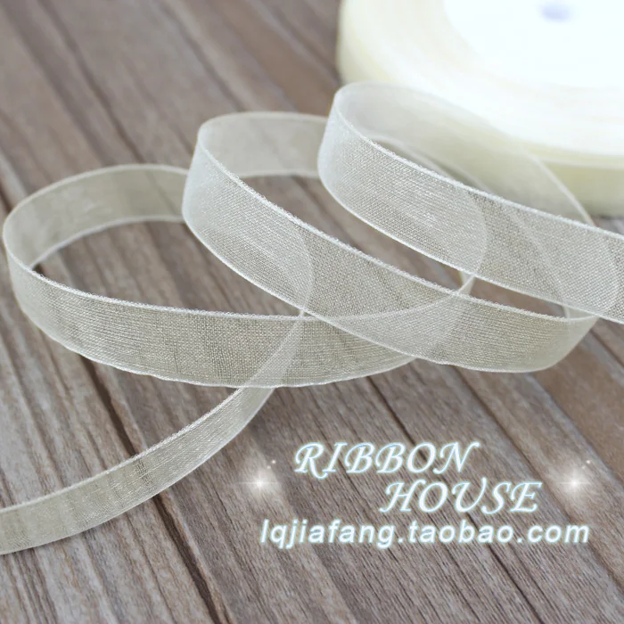 45meters/lot (50 yards/roll)1/2\'\'(12mm) Organza ribbons white gift wrapping decoration Christmas ribbons Sewing Fabric Hand DIY